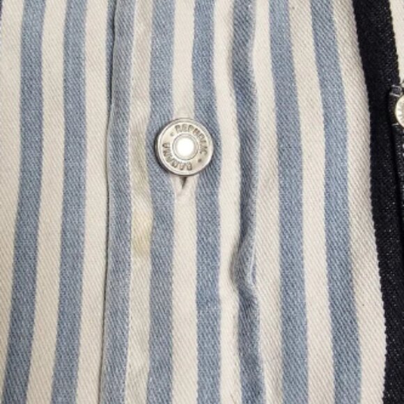 Vintage Banana Republic Safari & Travel Blue Multi Striped Button Down Shirt XL - Picture 3 of 8
